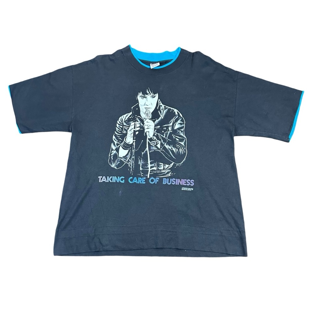 Vintage 1987 ELVIS Taking Care Of Business TCB Single Stitch T Shirt XL 80s
